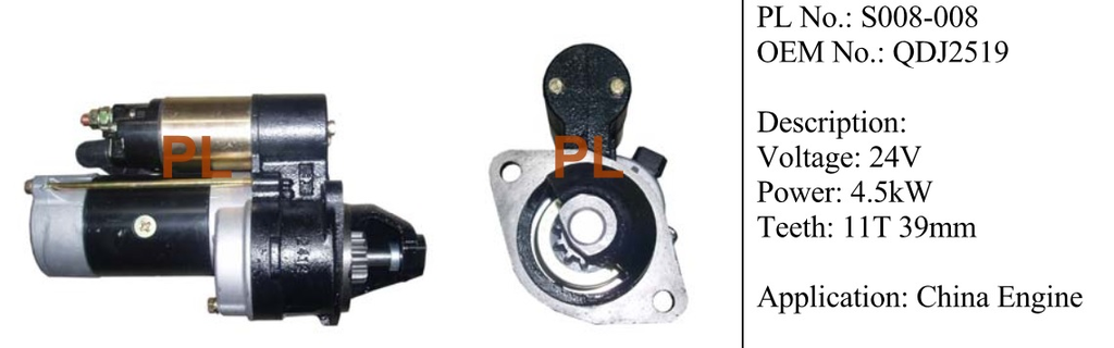 ST2208PL   - CNA 24V 11T 2B LHO SLOW STARTER MOTOR