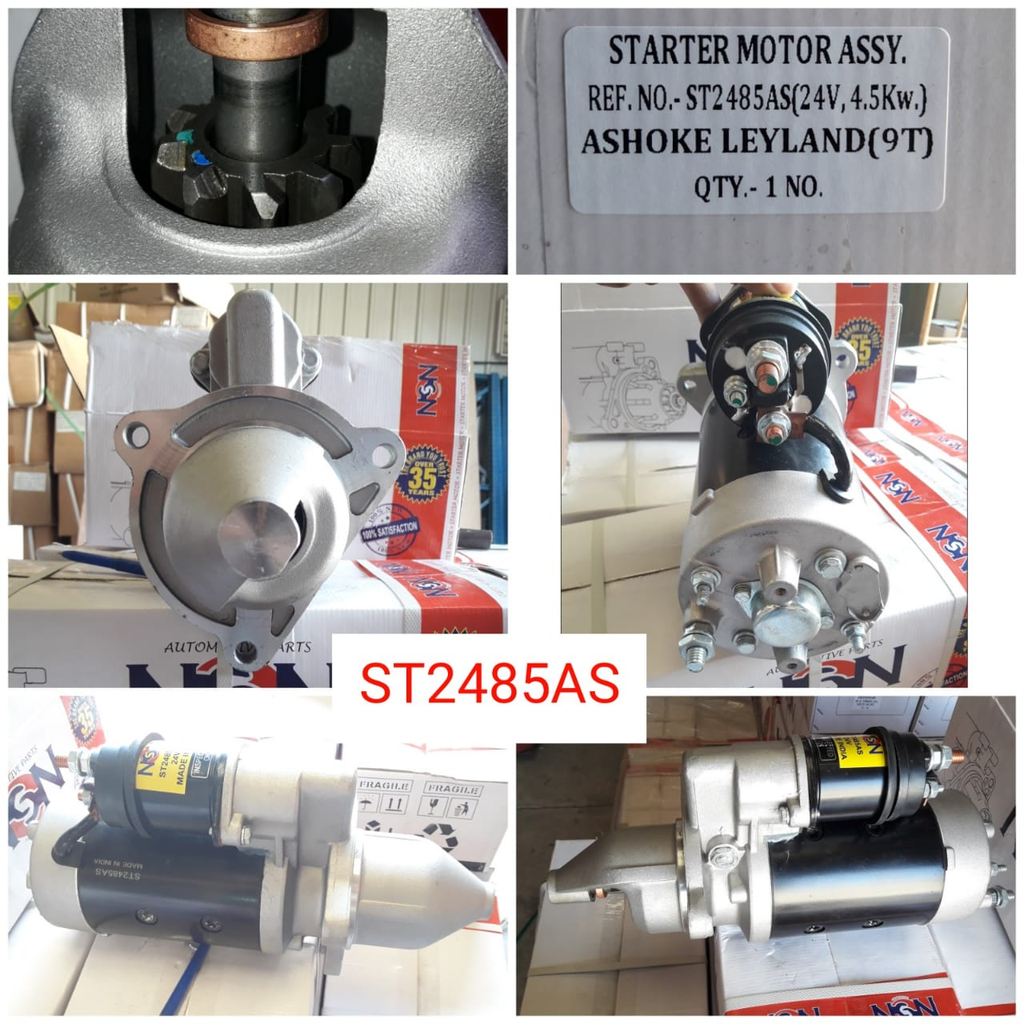 ST2485AS- LEY 24V 9T 36.8MM (INNER 17.3) 4.5KW STARTER MOTOR WITH LOCK