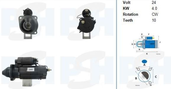 ST2730R1-PERKIN ISKRA 4.2KW 24V 10T LHO STARTER