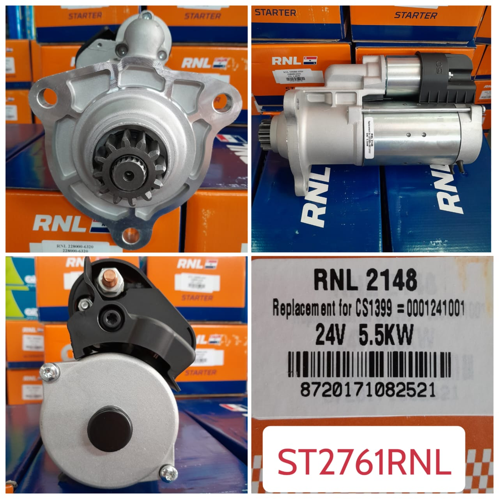 ST2761RNL-SCN 24V 12T HOUSING/ROUND 9.2MM STARTER+SAFETY   