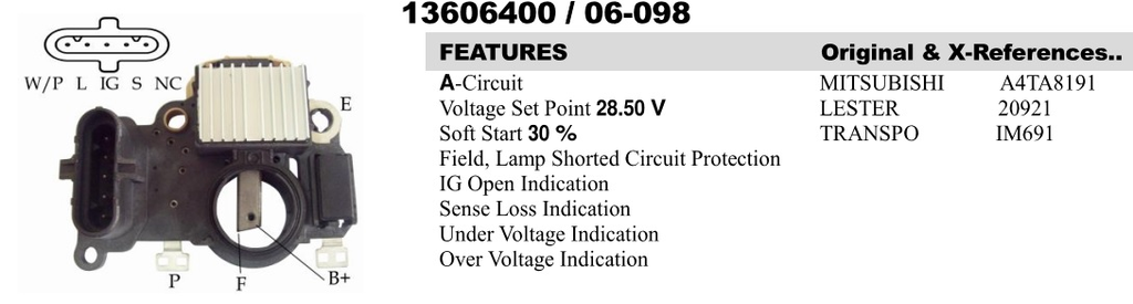 YR2795W- RNT N/M 24V B/H 5P CF-GL UP REGULATR