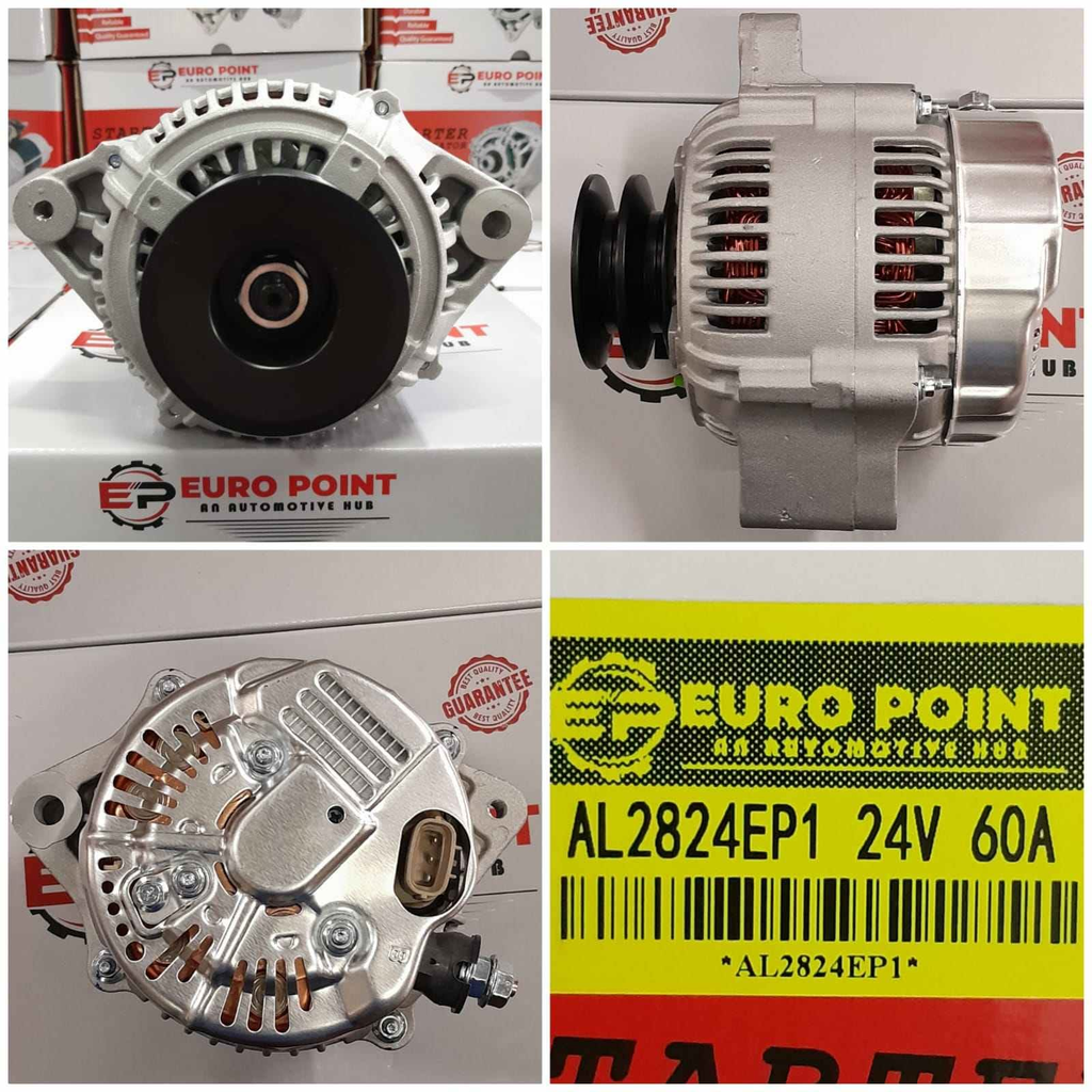 AL2824EP1-COASTER ND 24V 60A CROS.FITT+2V+3P STR REG+UP BOLT ALTERNATOR