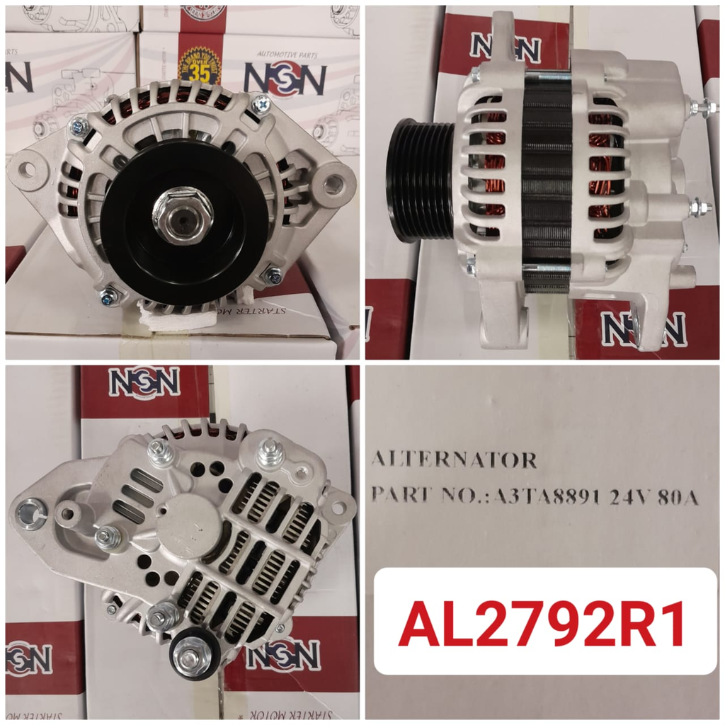 AL2792R1-RENAULT 24V 80A 6PK RHE ALTERNATOR
