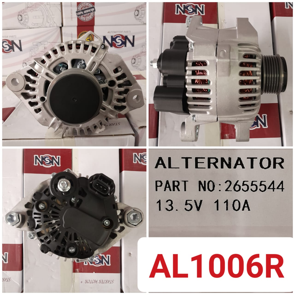 AL1006R- HYUNDAI 12V 110A 6PK DOUBLE FITTING TOP BOTTOM 3P BACK ALTERNATOR