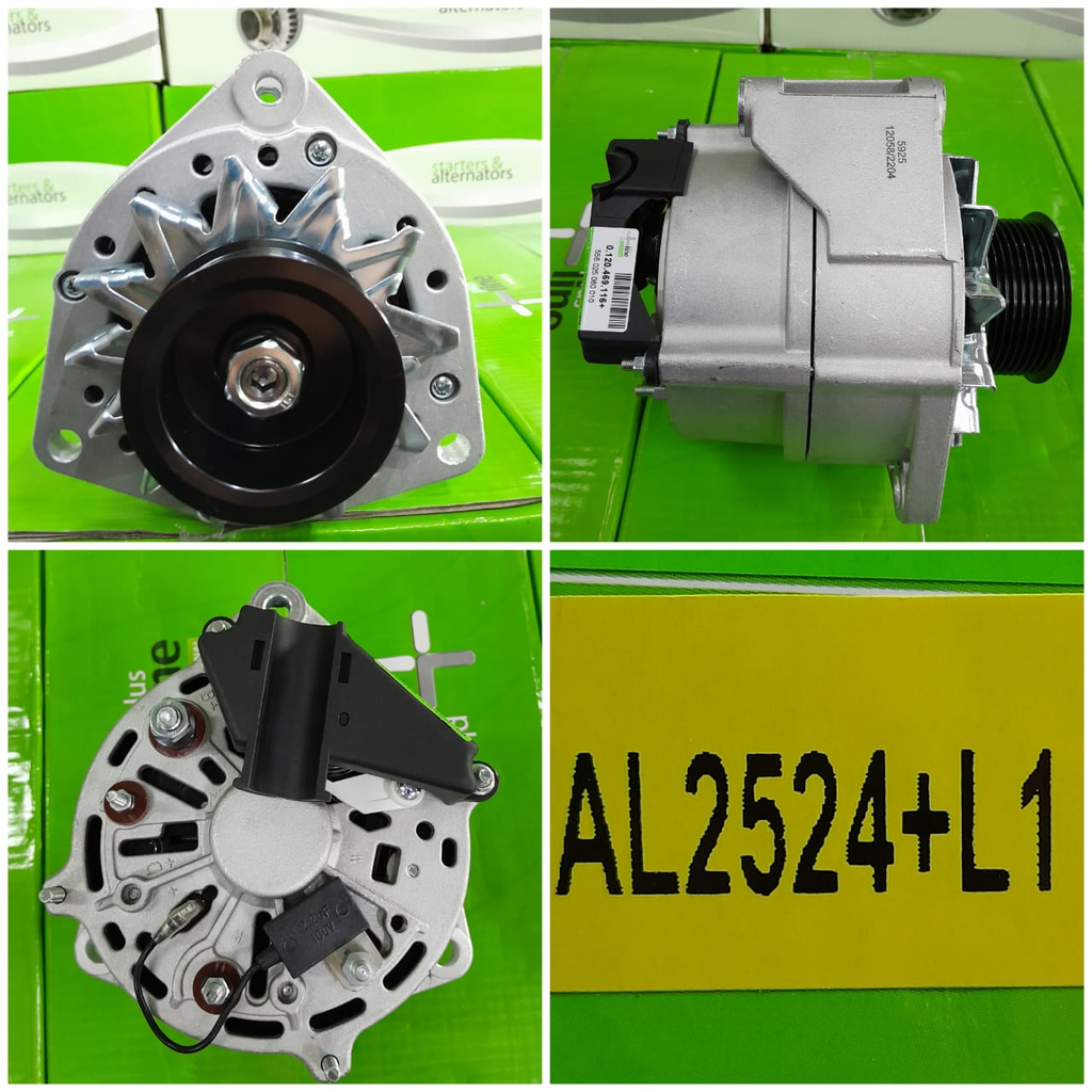 AL2524+L1-MCD O/M 24V 80A-100A+FAN+8PK+BLACK COVER REG ALTERNATOR    