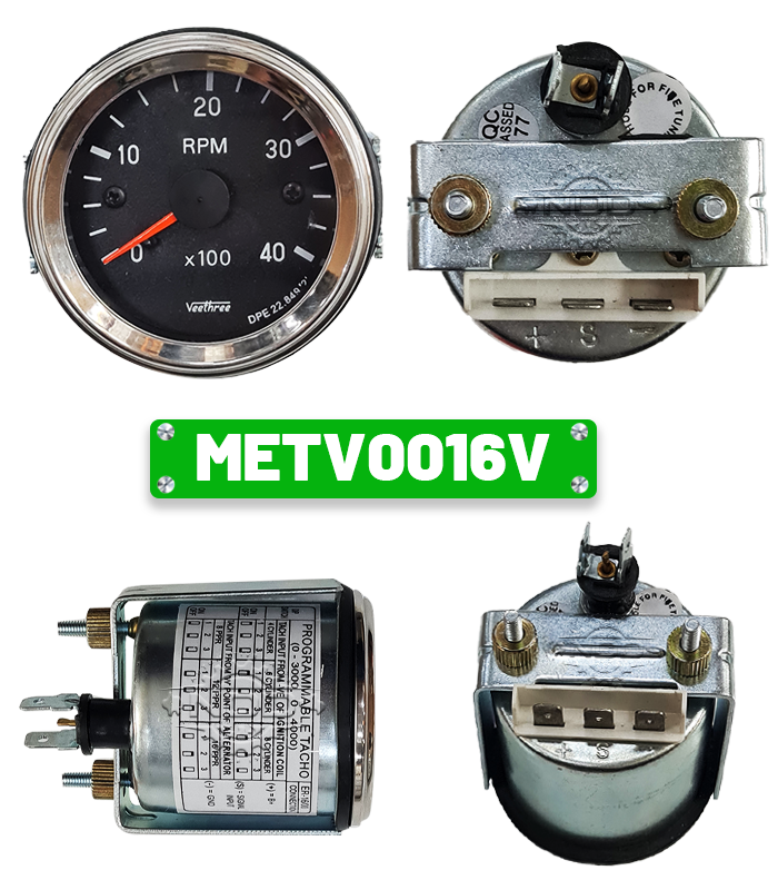 METV0016V-  RPM 52MM,0-4000,ALTERNATOR/IGNITION COIL, ELECT PROGRAMABLE 12/24V