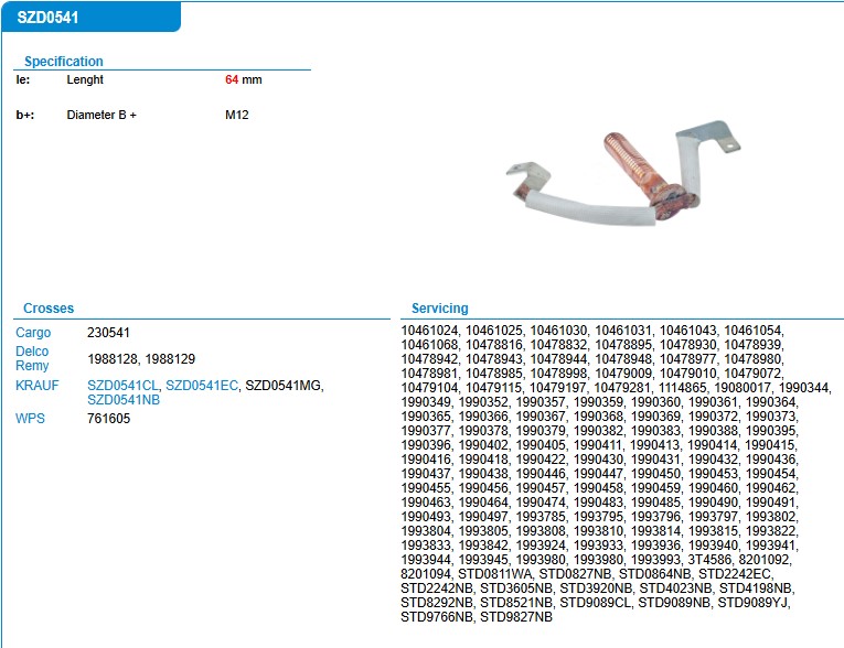 RK2182R1-42MT STARTER MAIN BOLT+WIRE KIT