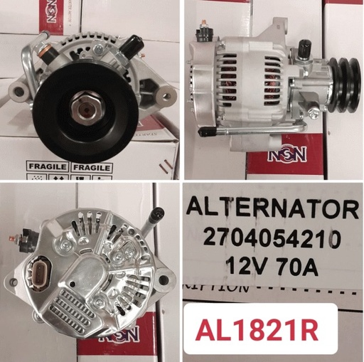 [AL1821R] AL1821R   - TOYOTA 3L 12V 70A SILVER PUMP ALTERNATOR