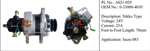 [AL2320PL] AL2320PL   - IZU 6BD1(NIKKO)+PUMP 24V 50A ALTERNATR
