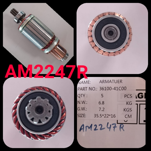 [AM2247R] AM2247R   - DAEWOO AC ENGINE OEM 24V 9SP ARMATURE+BEARIG