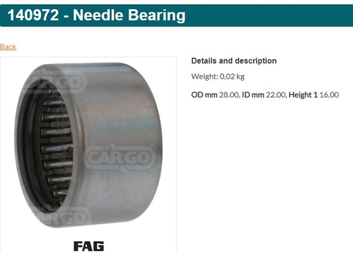 [BUS2771HC3] BUS2771HC3- ACTROS CENTER PLATE NEEDLE BEARING