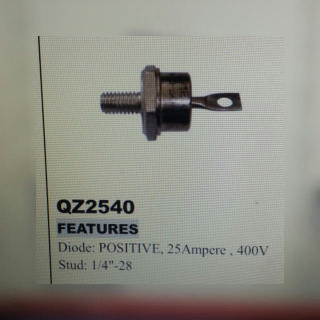 [DIO7540ZT] DIO7540ZT   - POSITIVE 1/4" 75A STUD MOUNT DIODE