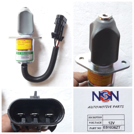 [ES1036ZT] ES1036ZT-12V TYPE "U" BOBCAT/CUMMINS DIESEL STOPPER SOLENOID WITH BIG GRIP