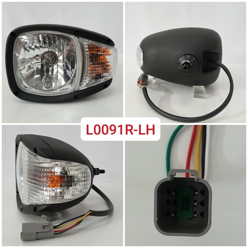 [L0091R-LH] L0091R-LH - CAT WHITE/YELLOW LEFT HEAD LAMP ASSEMBLY