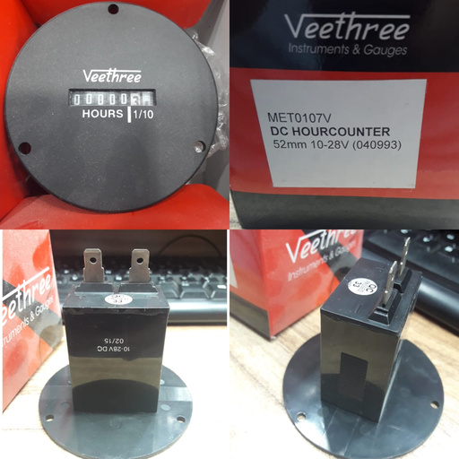 [METV0107V] METV0107V- DC HOURMETER 10-28V BIG ROUND 52MM FACE,PLASTIC CASING 36.5*25MM