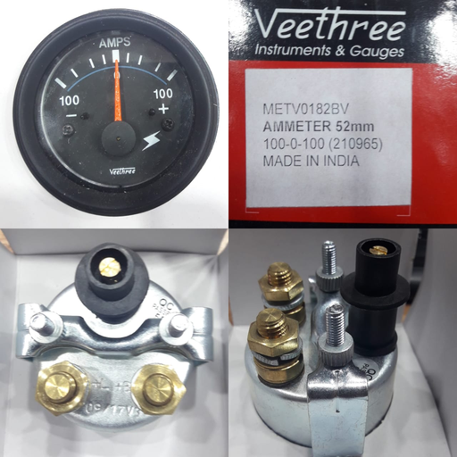 [METV0182V] METV0182V   - 52MM 100-0-100A M8 AMMETER