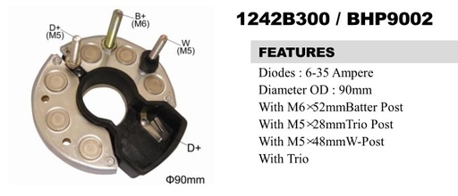 [REC1033ZT] REC1033ZT   - BSH 90MM 3B SMALL RECTIFIER PLATE