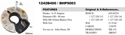 [REC1035ZT] REC1035ZT   - BSH 90MM 1B SMALL RECTIFIER PLATE
