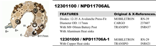 [REC1808LD-M8] REC1808LD-M8   - TOYOTA 117MM M8 BIG RECTIFIER