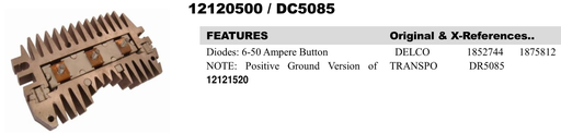 [REC2068LD3] REC2068LD3   - CT 27/29/30SI 6-50A +VE GND RECTIFIER