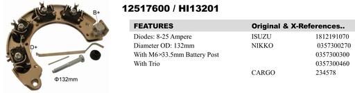 [REC2089ZT] REC2089ZT   - KOMATSU 10PE1 132MM RECTIFIER PLATE ONLY