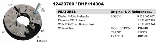 [REC220GW] REC220GW   - BSH 114MM 1 BIG BOLT+2 PIN RECTIFIER