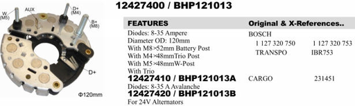 [REC236GW] REC236GW   - BSH 60-90A 120MM 3BOLT+1PIN RECTIFIER
