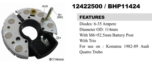 [REC2510ZT] REC2510ZT   - BSH 114MM 1B+1P SMALL RECTIFIER PLATE