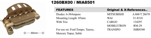 [REC568LD] REC568LD   - MITS 85MM LH BOLT RECTIFIER PLATE
