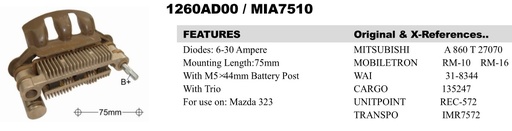 [REC572ZT] REC572ZT   - MITS 75MM CL-BR RECTIFIER PLATE