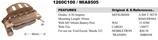 [REC589LD] REC589LD   - MITS 85MM RECTIFIER PLATE