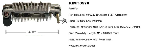 [REC8578VZ] REC8578VZ   - MITS 85MM RECTIFIER PLATE