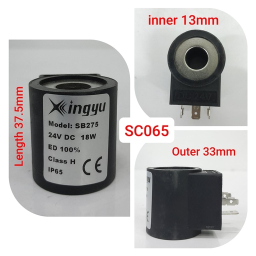 [SC065] SC065   - 13/37.5MM 24V SOLENOID COIL