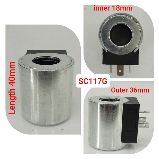 [SC117G] SC117G-18/40MM 24V STEEL SOLENOID COIL ONLY