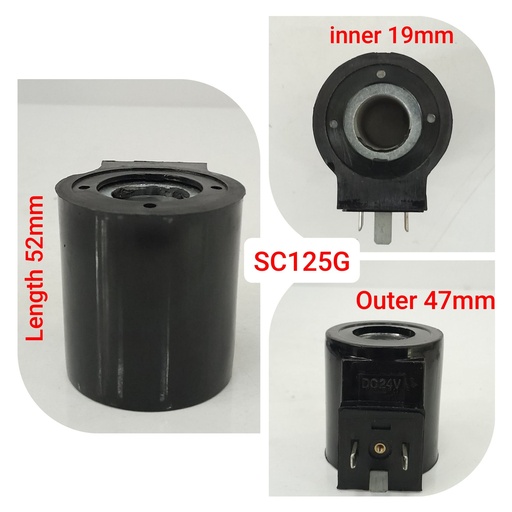 [SC125G] SC125G-19/52MM 24V SOLENOID COIL WITH CONNECTOR