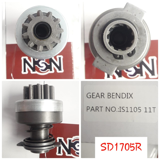[SD1705R] SD1705R   - JCB ISKRA N/M 11T GEAR BENDIX+SHAFT ASSY