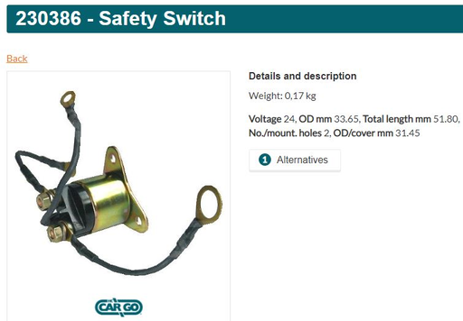 [SS2534HC1] SS2534HC1- BOSCH ATS TYPE 4 TERMINAL CROSS SAFETY SWITCH