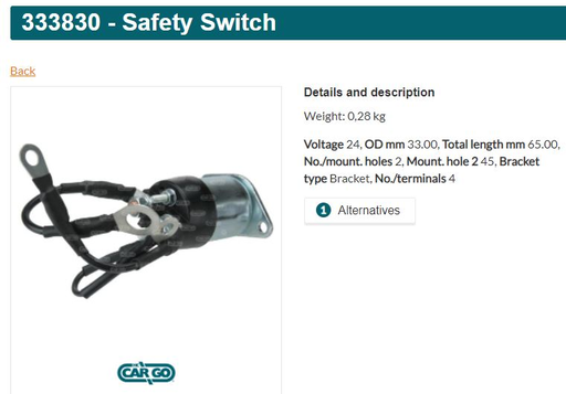 [SS2761HC2] SS2761HC2-BSH SCN 241S 24V STR EAR SMALL SAFETY SWITCH