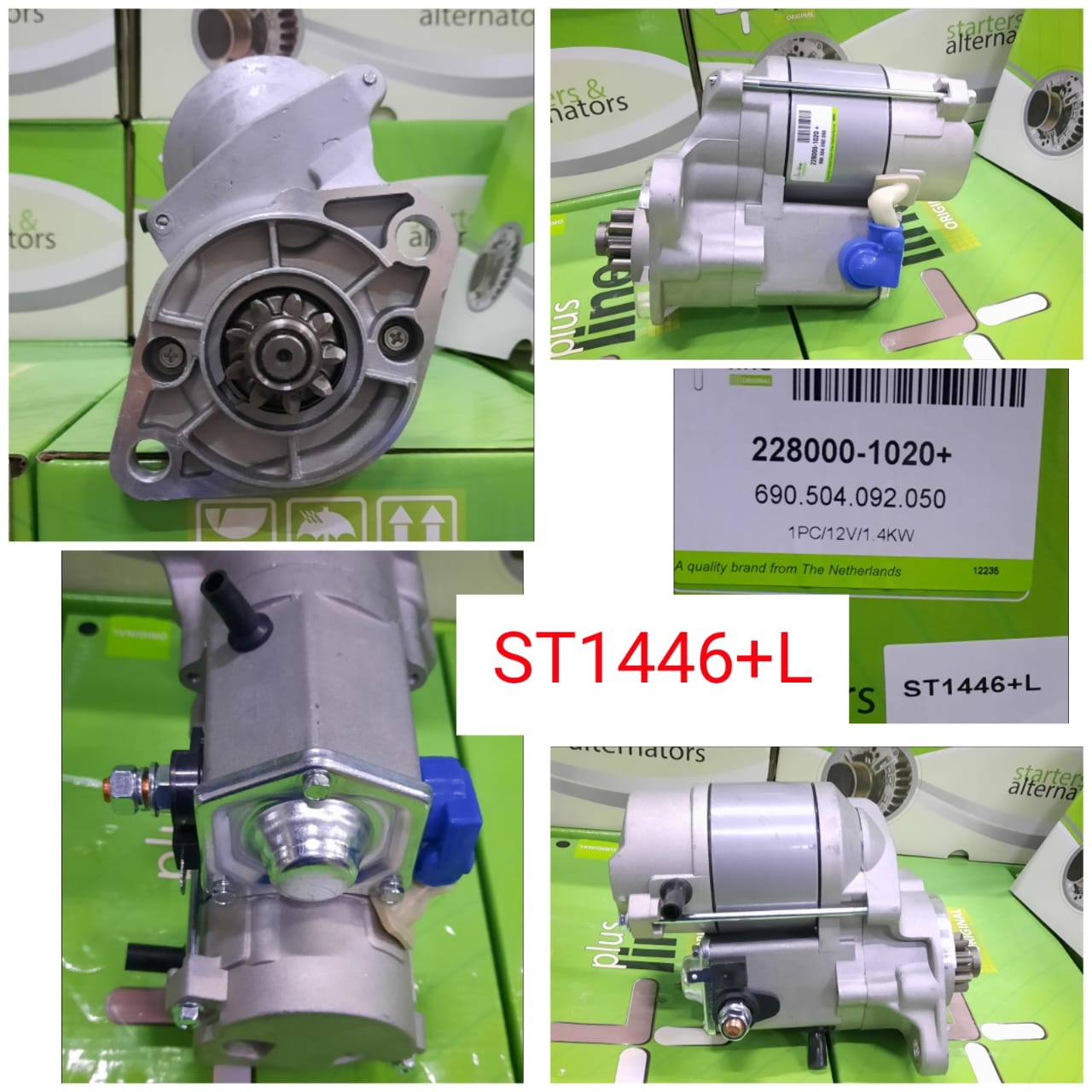 ST1446+L- KUBOTA S/BODY ND OEM 12V 9T 1.4KW STARTER