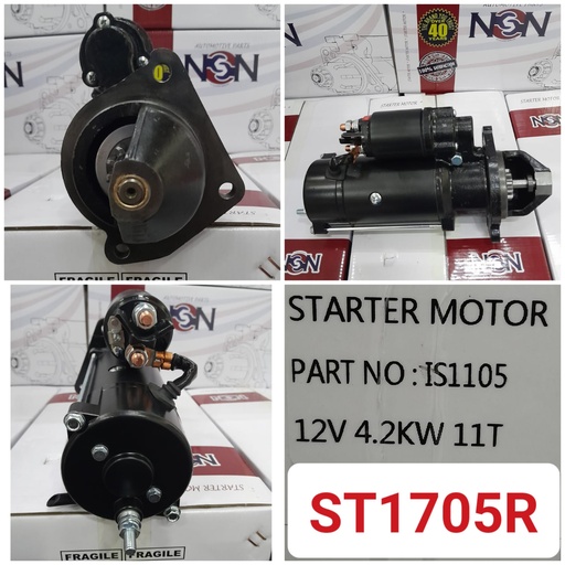 [ST1705R] ST1705R   - JCB ISKRA N/M 12V 11T STARTER MOTOR
