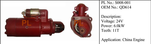 [ST2219R1C] ST2219R1C- CNA YUCAI B/BODY 24V 11T LHO STARTER