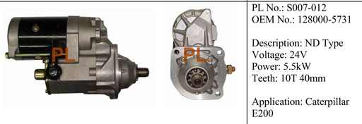 [ST2457PL] ST2457PL   - KOMATSU CH.CRANE ND 24V 10T STARTER MOTR