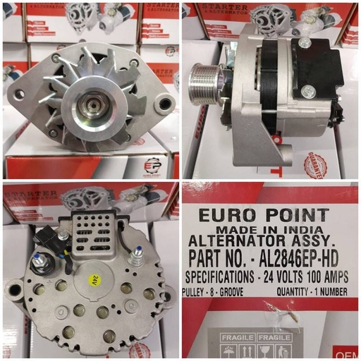 [AL2846EP-HD] AL2846EP-HD- T.T/LND 24V 100A LCS KAK REG LONG "I" 7PK ALTERNATOR