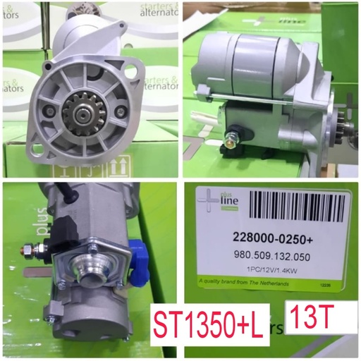 [ST1350+L] ST1350+L- YANMAR ND N/M 12V 13T 1.4KW S/BODY STARTER