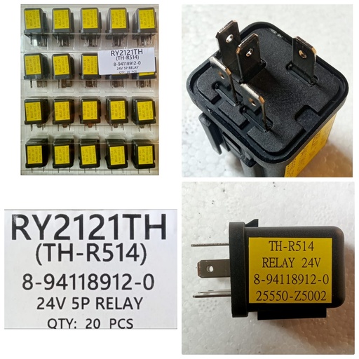 [RY2121TH] RY2121TH-HIGH CODUCTIVITY COIL RELAY 24V/5PIN FOR NISSAN/ISUZU/KOMATSU