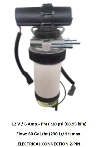 [EFP1036FDR] EFP1036FDR-  JCB 12V LONG WHITE FILTER FUEL PUMP 