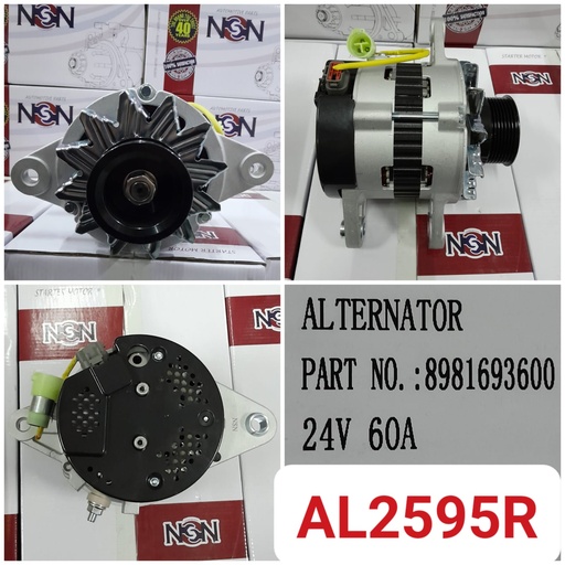 [AL2595R] AL2595R-IZU 6HK1 3FF OEM 24V 8PK ALTERNATOR